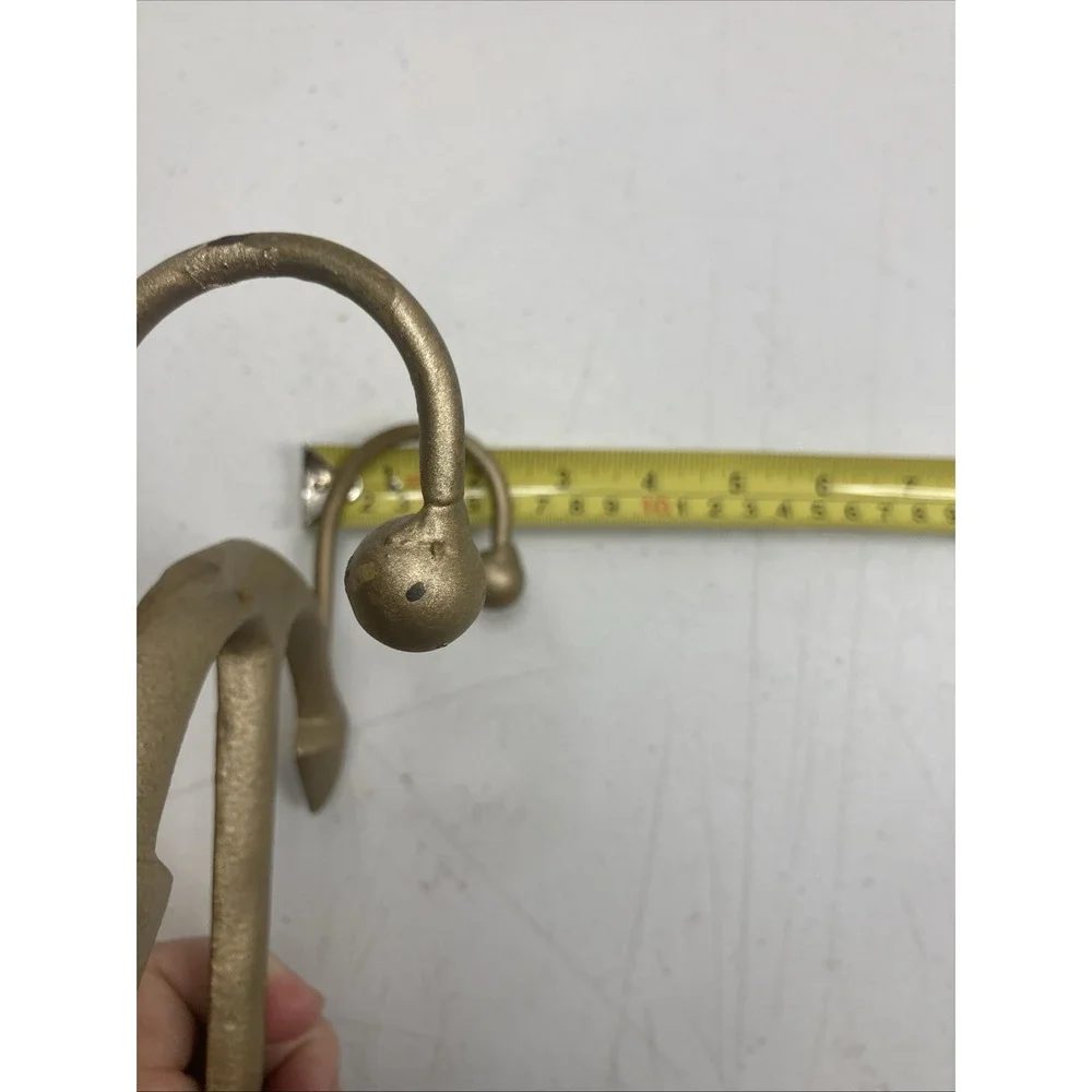 Vtg Nautical Metal Anchor Double Hook Coat Hat Hanger‎ Wall Mount Rustic 8x6